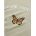 Men Letter Graphic Butterfly Hem Cuff All Matched Skin Friendly T  Shirts