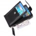 For Airtag Tracker Case Carbon Fiber Credit Card Holder Wallet  Black