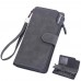 Baellerry Matte Leather Multi  card Slot Men Clutch Bag Zip Buckle Vintage Wallet  Black